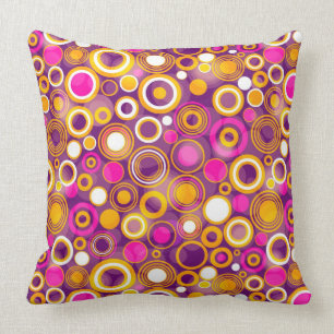 Violet Polka Dot Pattern Throw Pillow