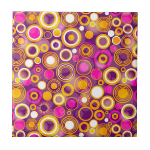 Violet Polka Dot Pattern Tile