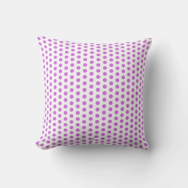 Violet Polka Dots Purple White Custom Colours Girl Outdoor Pillow (Front)