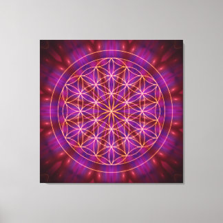 Violet Power and the flower of life Canvas Print