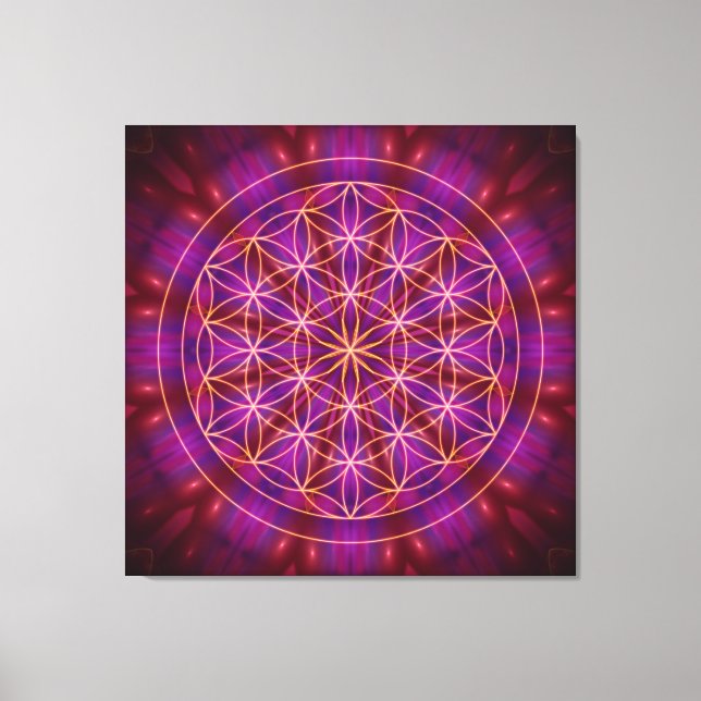 Violet Power and the flower of life Canvas Print (Front)