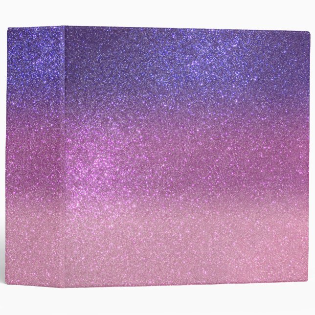 Violet Princess Blush Pink Triple Glitter Binder (Front/Spine)
