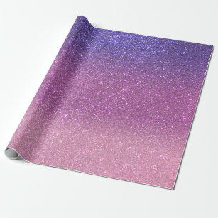 Violet Princess Blush Pink Triple Glitter Ombre Wrapping Paper