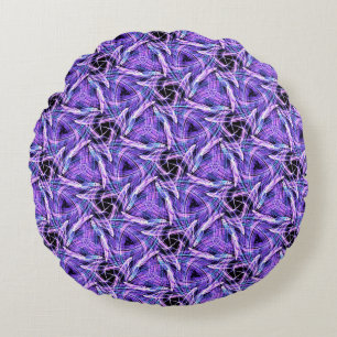 Violet Pulse Round Pillow