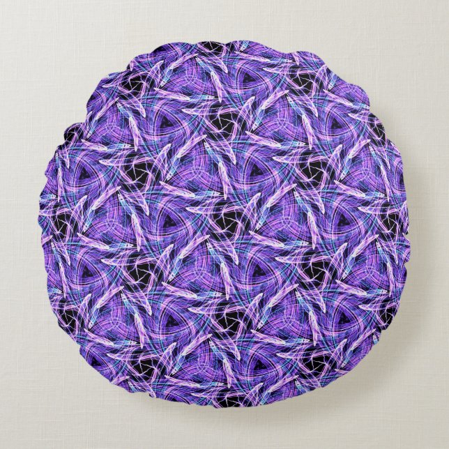 Violet Pulse Round Pillow (Front)