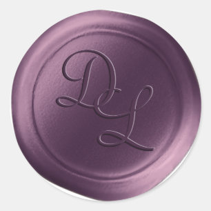 Violet Purple 2 Letter Monogram Wax Seal Stickers