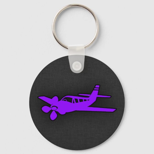 Violet Purple Airplane Keychain (Front)