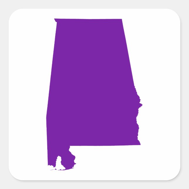 Violet Purple Alabama Square Sticker (Front)