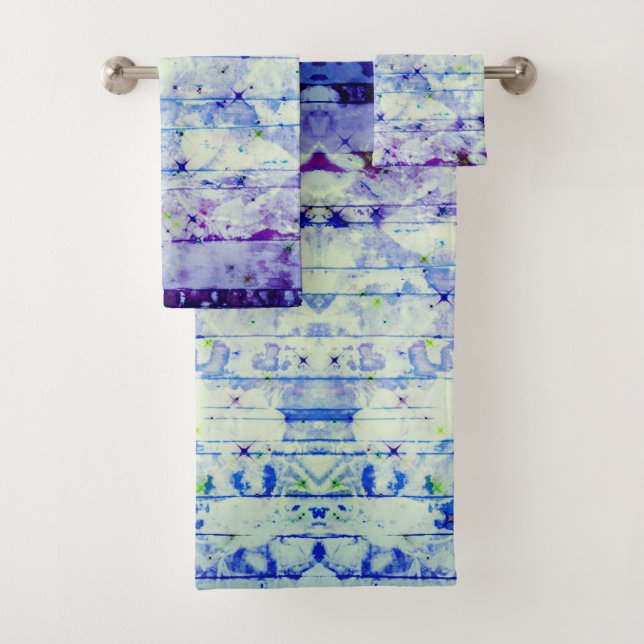 Violet Purple and Blue Towel Set (Insitu)