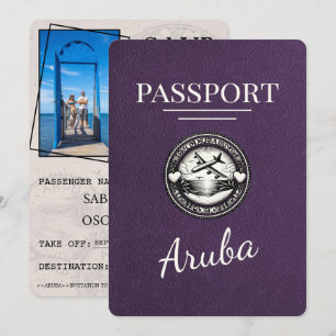 Violet Purple Aruba Passport Save The Date
