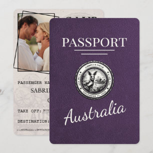 Violet Purple Australia Passport Save The Date