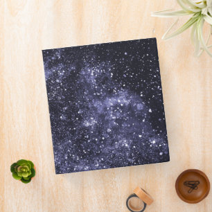 Violet purple black abstract galaxy binder