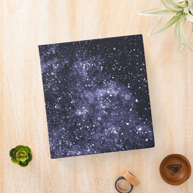 Violet purple black abstract galaxy binder (In Situ)