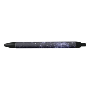 Violet purple black abstract galaxy black ink pen