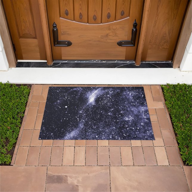 Violet purple black abstract galaxy doormat (Outdoor)