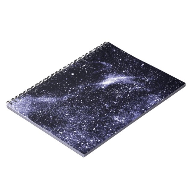 Violet purple black abstract galaxy notebook (Left Side)