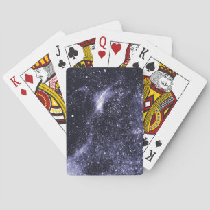 Violet purple black abstract galaxy playing cards
