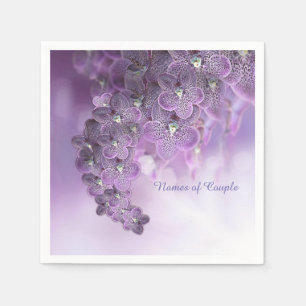 Violet Purple Blooming Flower Orchids Napkin