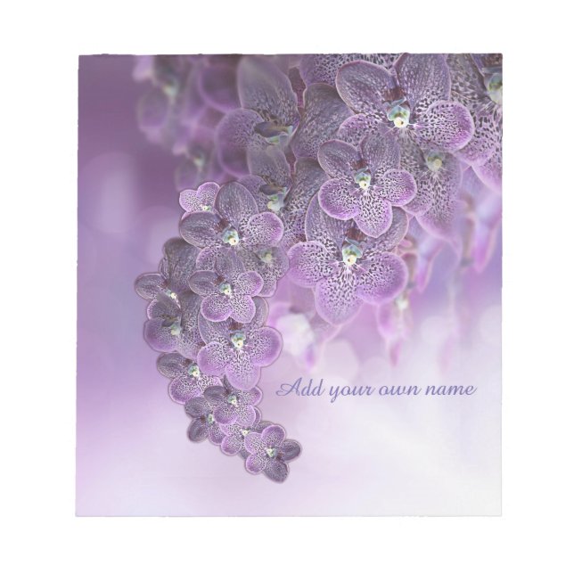 Violet Purple Blooming Flower Orchids Notepad (Front)