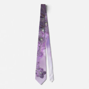 Violet Purple Blooming Flower Orchids Tie