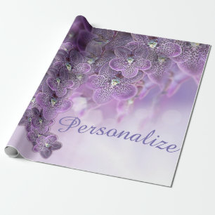 Violet Purple Blooming Flower Orchids Wrapping Pap Wrapping Paper