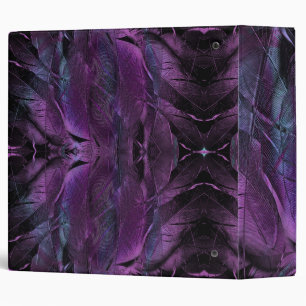 Violet Purple blue black feather texture abstract Binder