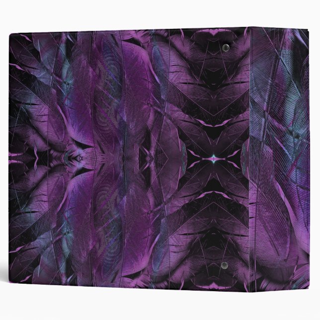 Violet Purple blue black feather texture abstract Binder (Back/Spine)