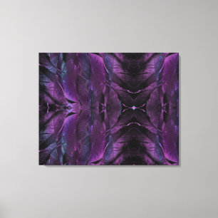 Violet Purple blue black feather texture abstract Canvas Print