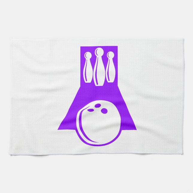 Violet Purple Bowling Kitchen Towel (Horizontal)