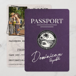 Violet Purple Dominican Republic Passport Save The Date