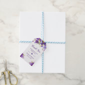 Violet Purple Floral Wedding Favour Thank You Gift Tags (With Twine)