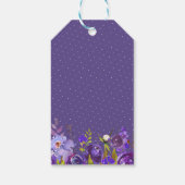 Violet Purple Floral Wedding Favour Thank You Gift Tags (Back)
