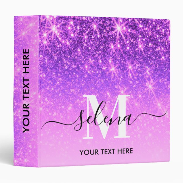 Violet Purple Glitter Binder (Front/Spine)