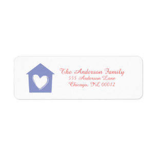 Violet Purple Heart House Custom Address Labels