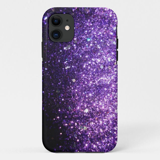 Violet Purple iPhone Sparkle Glitter Case (Back)
