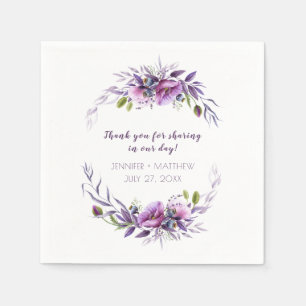 Violet Purple Lavender Wildflowers Reception   Napkin