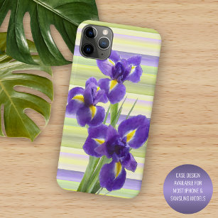 Violet Purple Lilac Irises Watercolor Art Painting Case-Mate iPhone Case