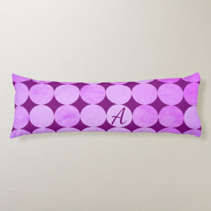 Violet, Purple Magenta & Pink Circles Monogram Body Pillow