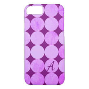 Violet, Purple Magenta & Pink Circles Monogram Case-Mate iPhone Case