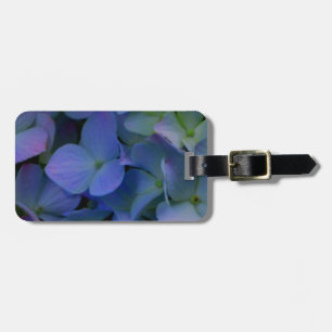 Violet purple pink blue hydrangeas flower floral luggage tag