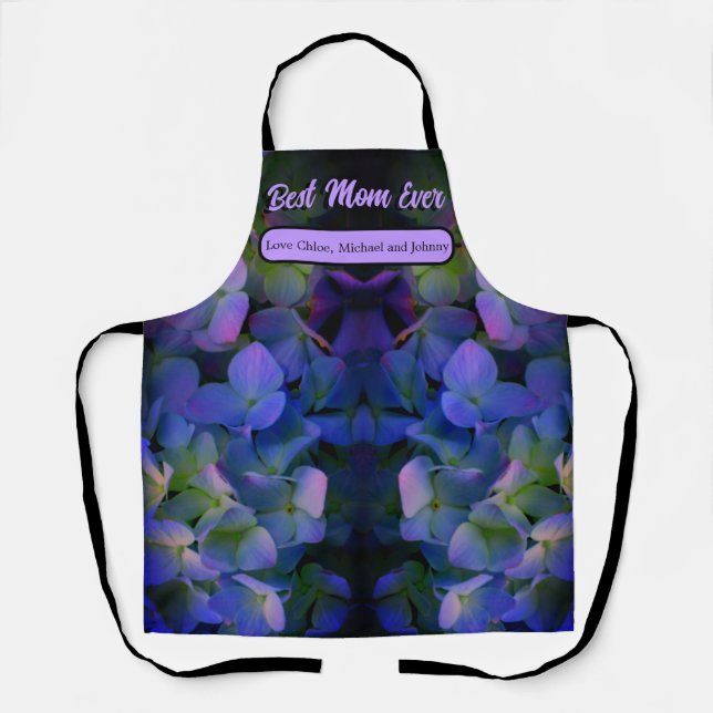 Violet purple pink blue hydrangeas flower, Mom Apron (Front)