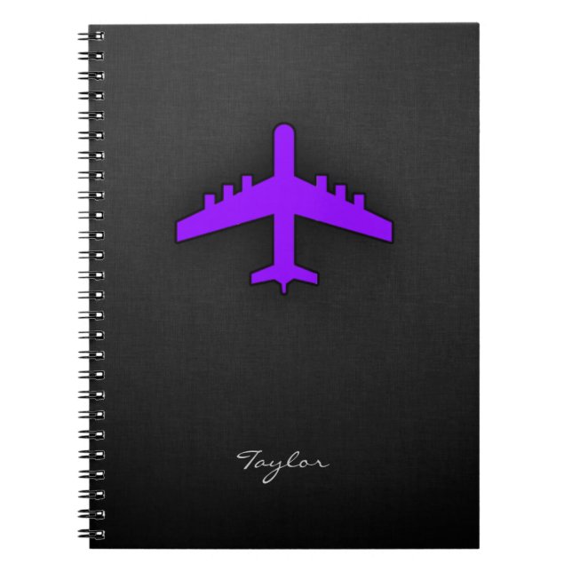Violet Purple Plane; Pilot Notebook (Front)