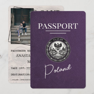 Violet Purple Poland Passport Save The Date