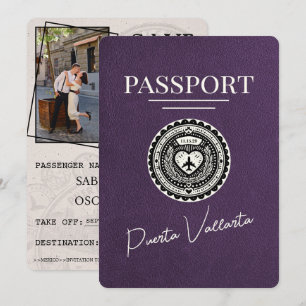 Violet Purple Puerta Vallarta Passport Save The Date