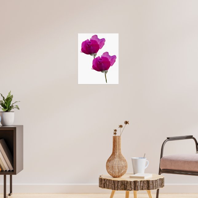 Violet Purple Rose Floral  Poster (Living Room 3)