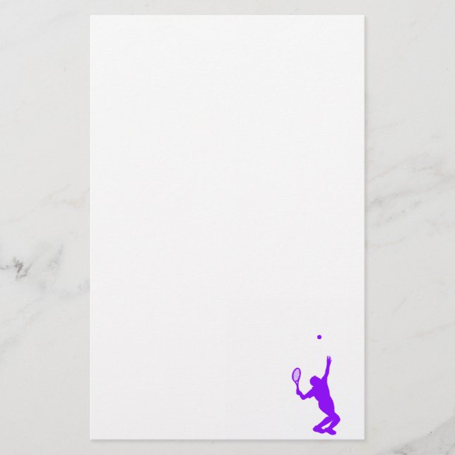 Violet Purple Tennis Stationery (Front)