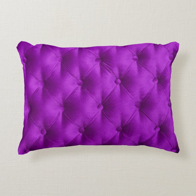 Violet purple velvet capitone textile background,  accent pillow (Front)