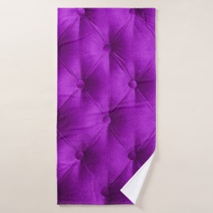 Violet purple velvet capitone textile background, bath towel