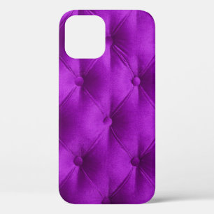 Violet purple velvet capitone textile background, iPhone 12 case