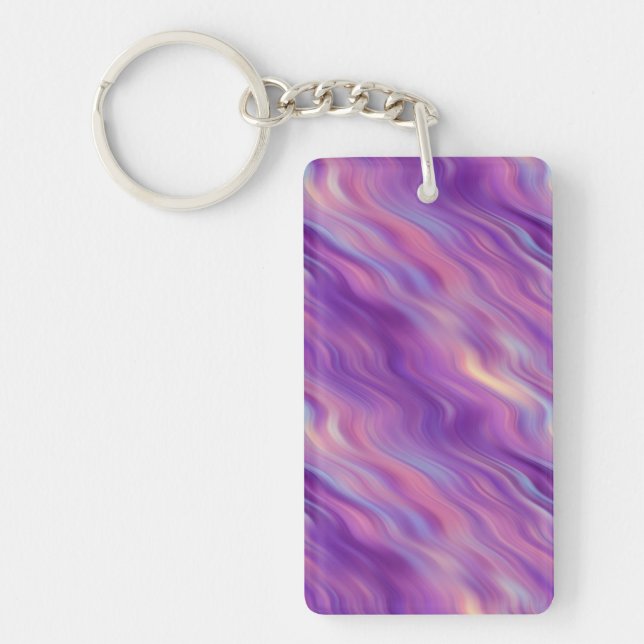 Violet Purple Wavy Texture Keychain (Front)